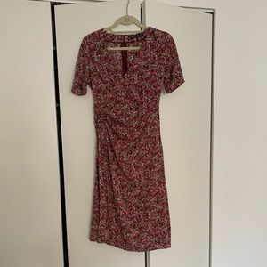 Nasty Gal midi pink floral dress with slit